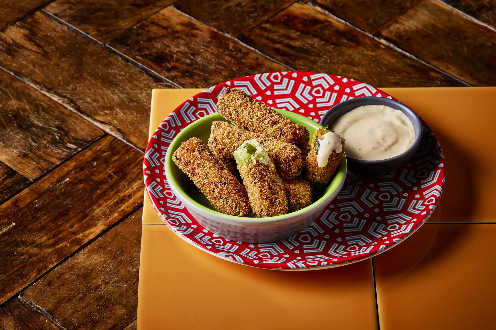 Nando's Bubble & Squeak Croqettes with Caesar Dressing on the side