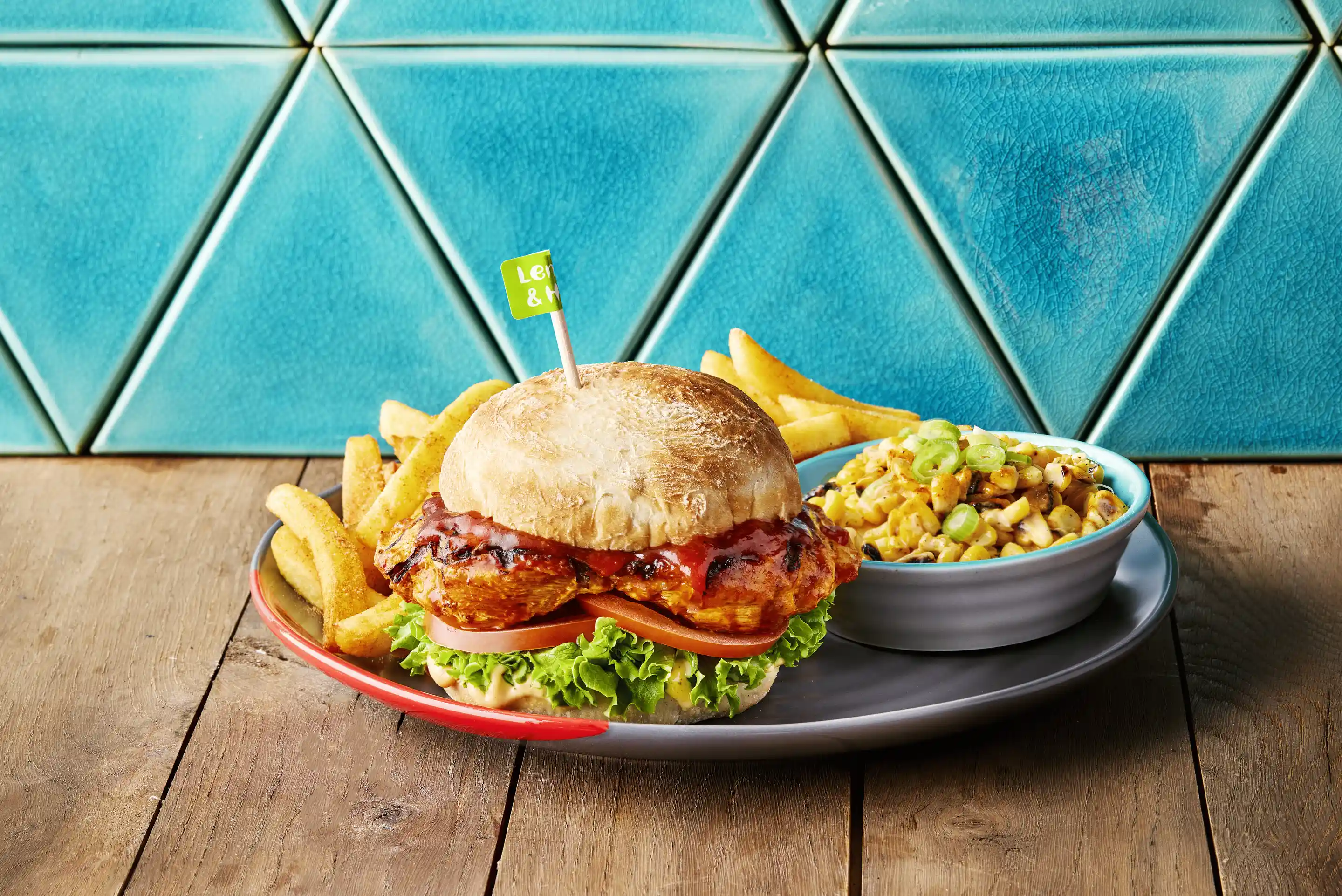 butterfly-burger-with-peri-chips-and-charred-corn